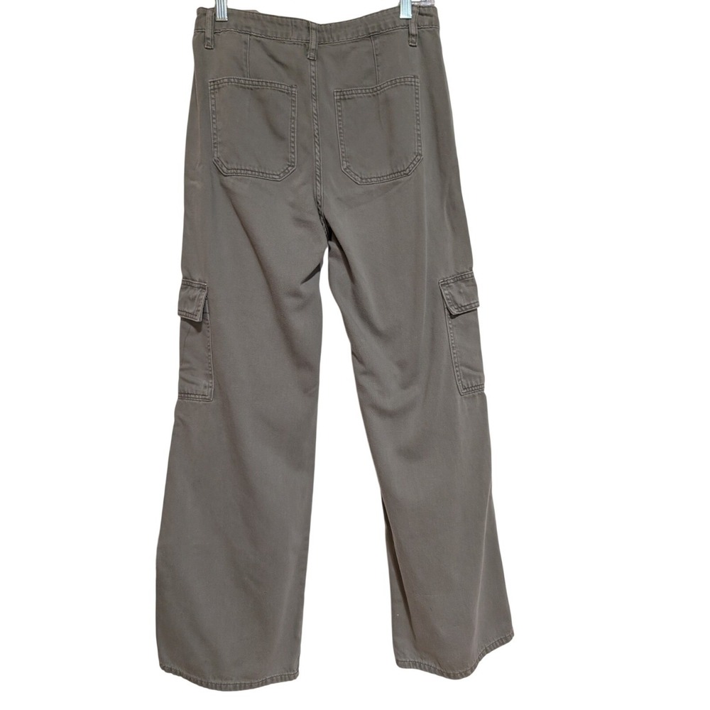 Vervet Blue Womens Green Wide Leg Cargo Pants Size 27 High Rise Cotton Utility - Picture 2 of 8